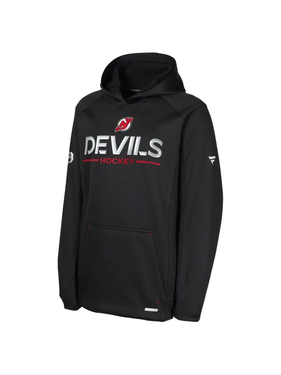Fanatics Большая толстовка с рукавами реглан черного цвета с символикой New Jersey Devils для — изображение 2 из 3, черный
