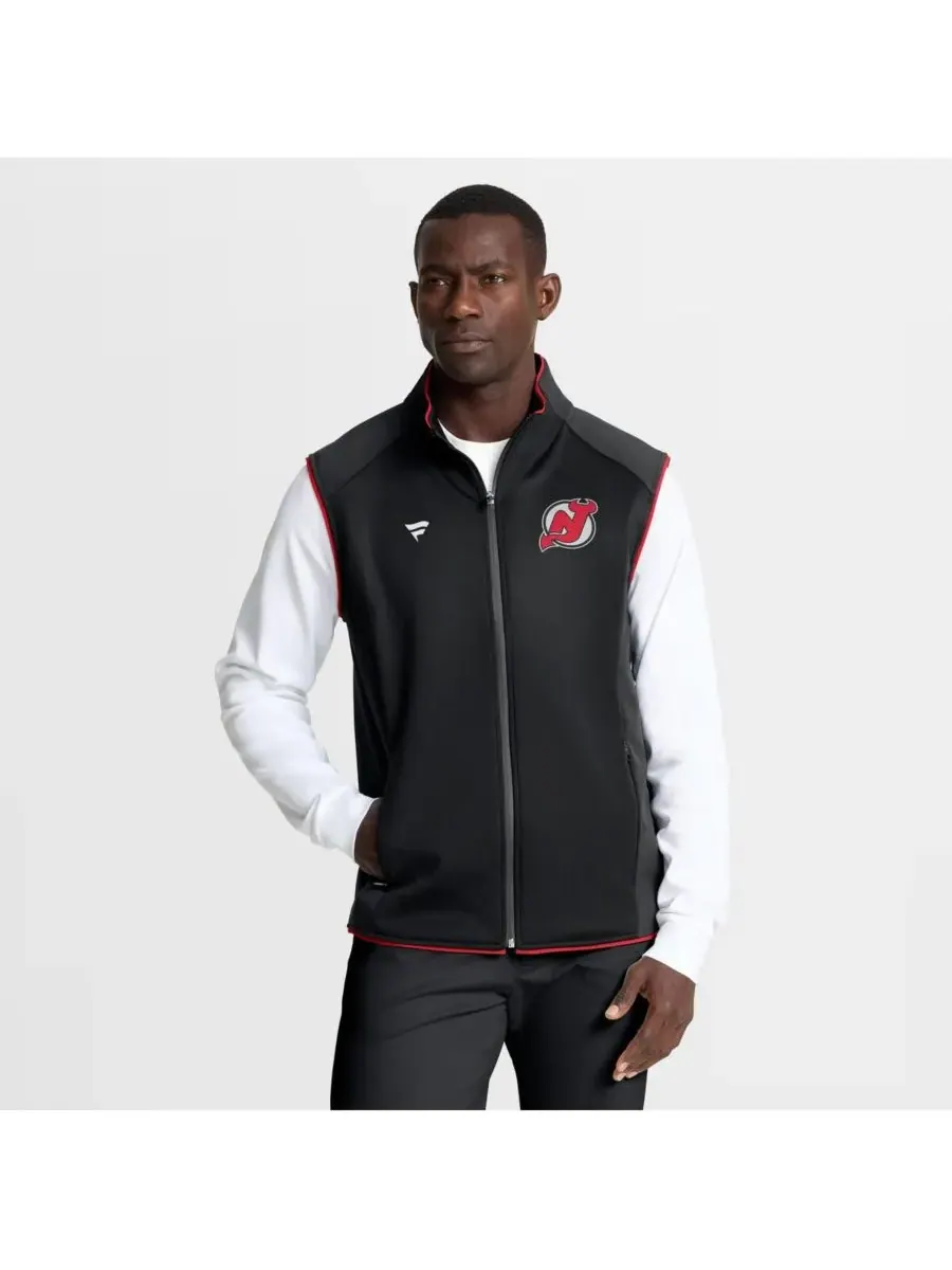Fanatics Мужской черный жилет на молнии с символикой New Jersey Devils Authentic Pro Rink — изображение 1 из 5