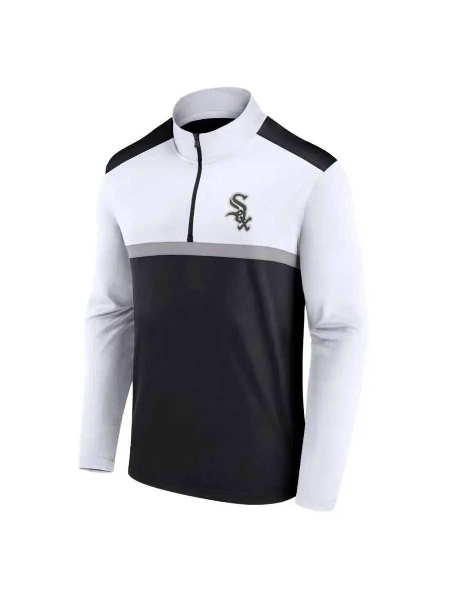 Fanatics Мужская черная футболка Chicago White Sox Unstoppable с застежкой-молнией на четверть длины — изображение 3 из 3