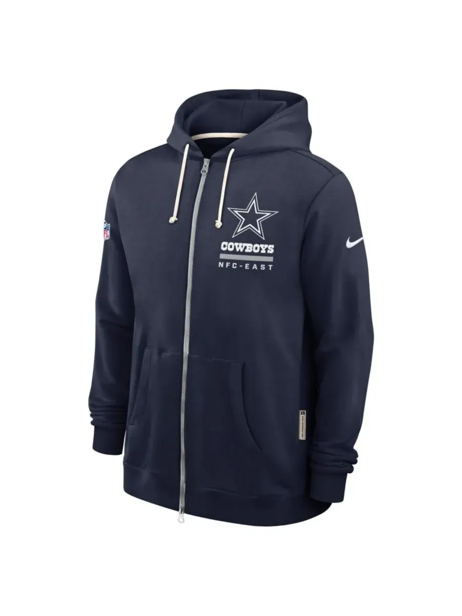 Nike Мужская темно-синяя толстовка на молнии с символикой команды Dallas Cowboys Sideline Utility — изображение 2 из 2