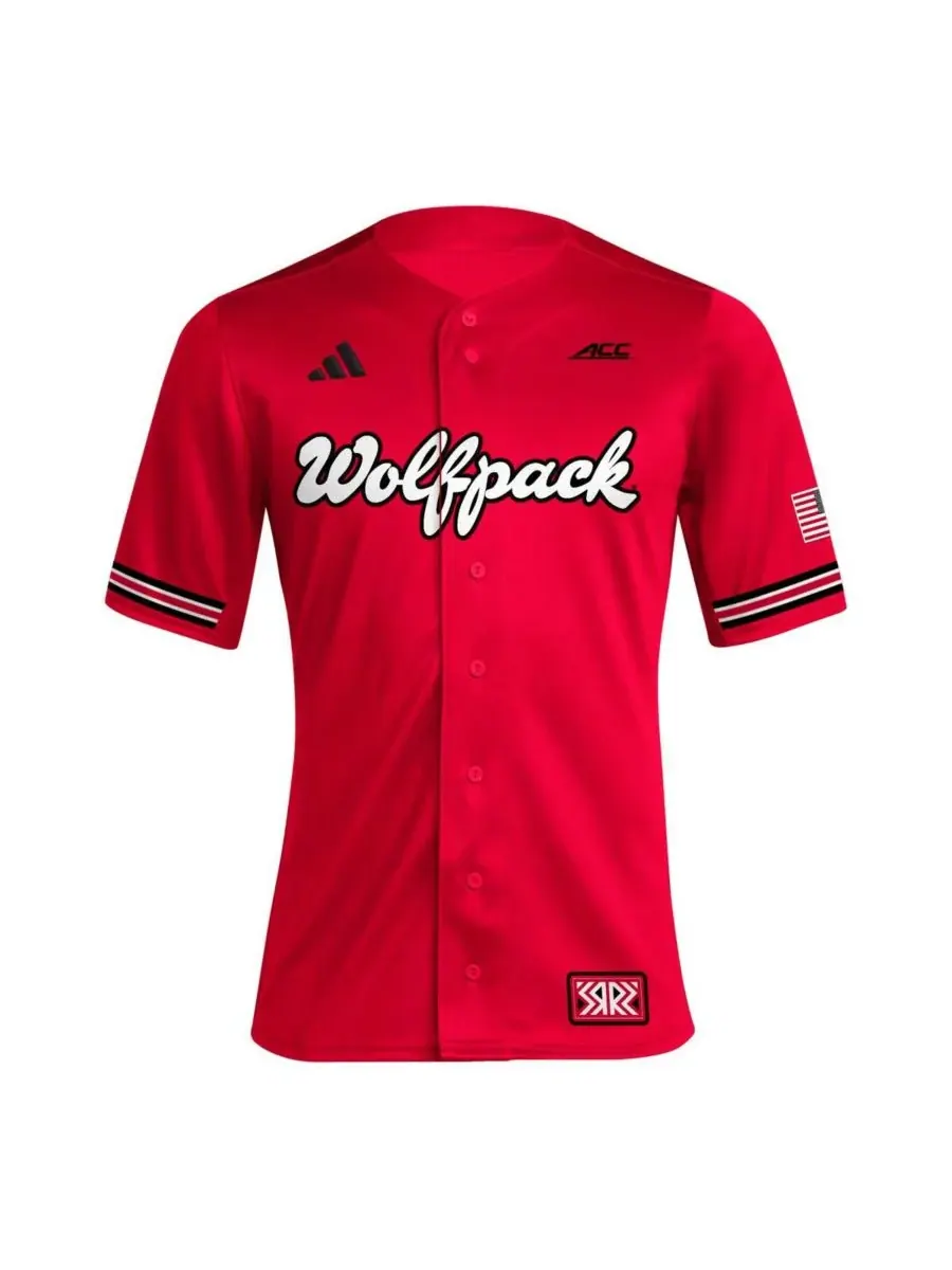 Мужская бейсбольная футболка NC State Wolfpack в стиле ретро с обратной стороной Adidas — изображение 5 из 5, черный