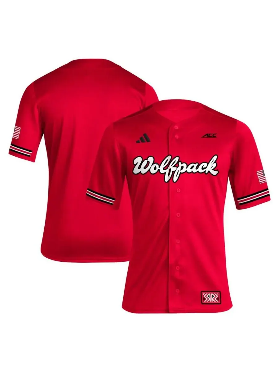 Мужская бейсбольная футболка NC State Wolfpack в стиле ретро с обратной стороной Adidas
