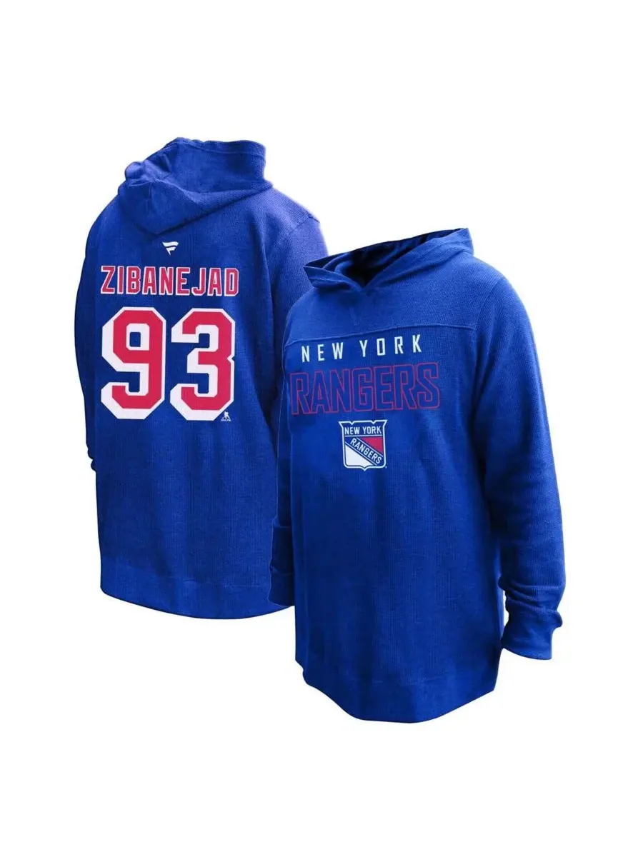 Profile Женская толстовка с капюшоном Mika Zibanejad Blue New York Rangers Plus Size Name Number — изображение 1 из 3, синий