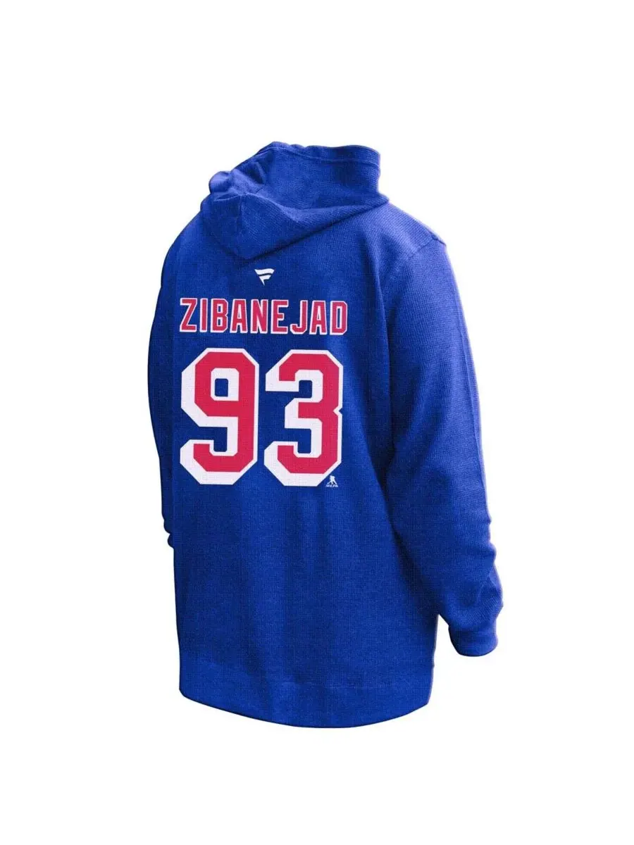 Profile Женская толстовка с капюшоном Mika Zibanejad Blue New York Rangers Plus Size Name Number — изображение 2 из 3, синий