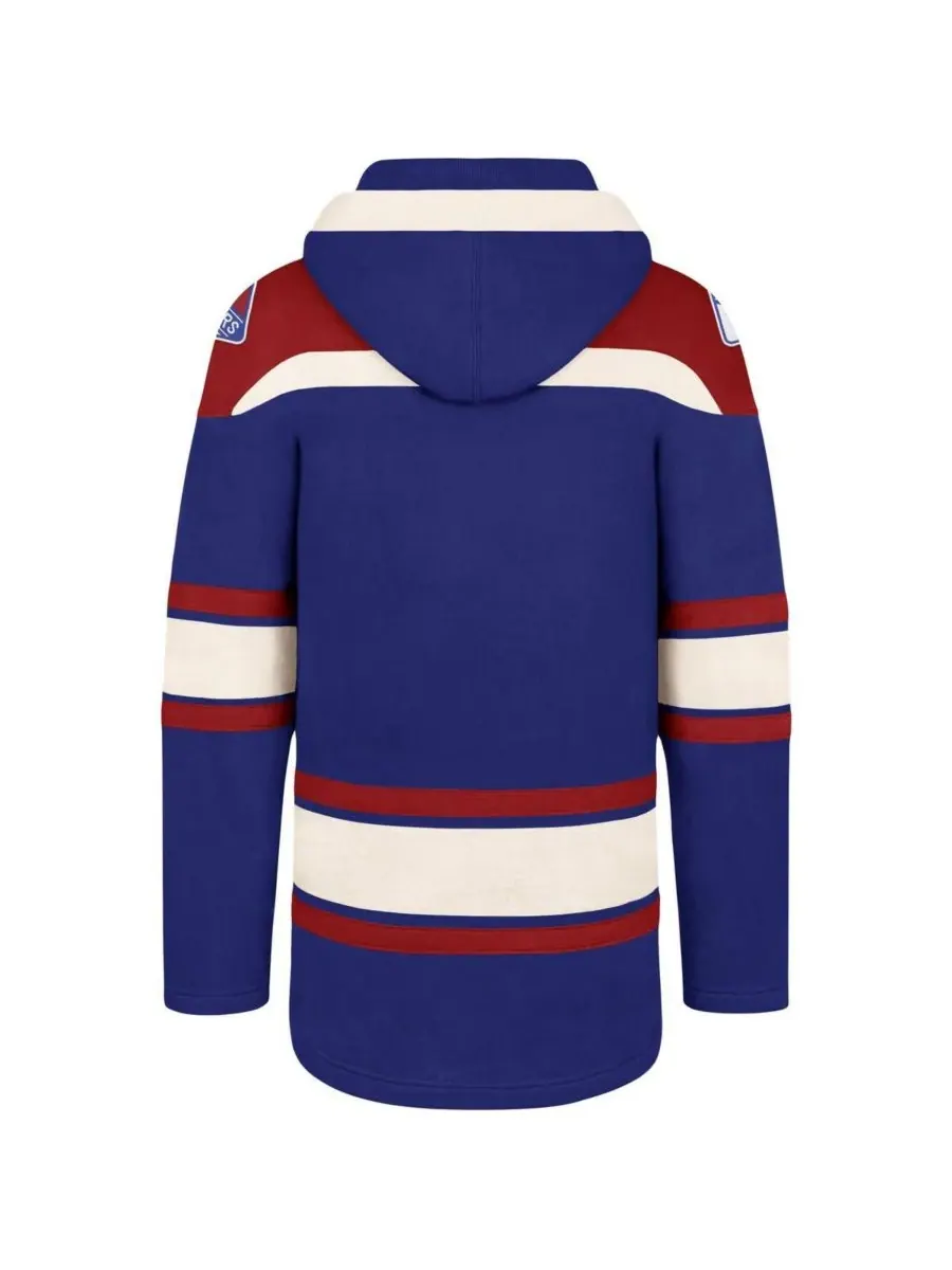 '47 Brand Мужская толстовка с капюшоном New York Rangers Superior Lacer синего и красного цвета — изображение 2 из 3