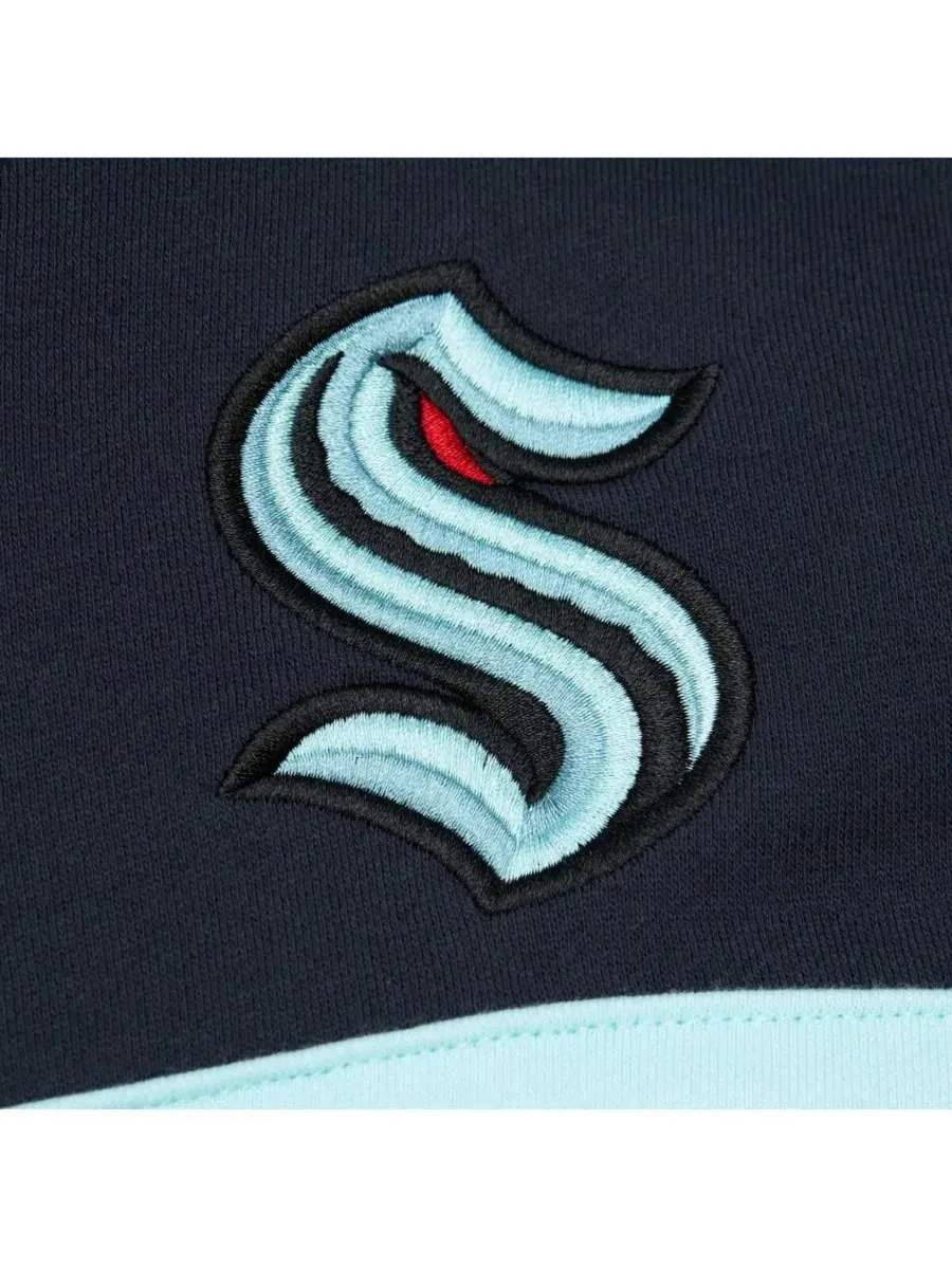 Mitchell & Ness Мужская толстовка с капюшоном Deep Sea Blue Seattle Kraken Head Coach — изображение 4 из 4, глубокий синий