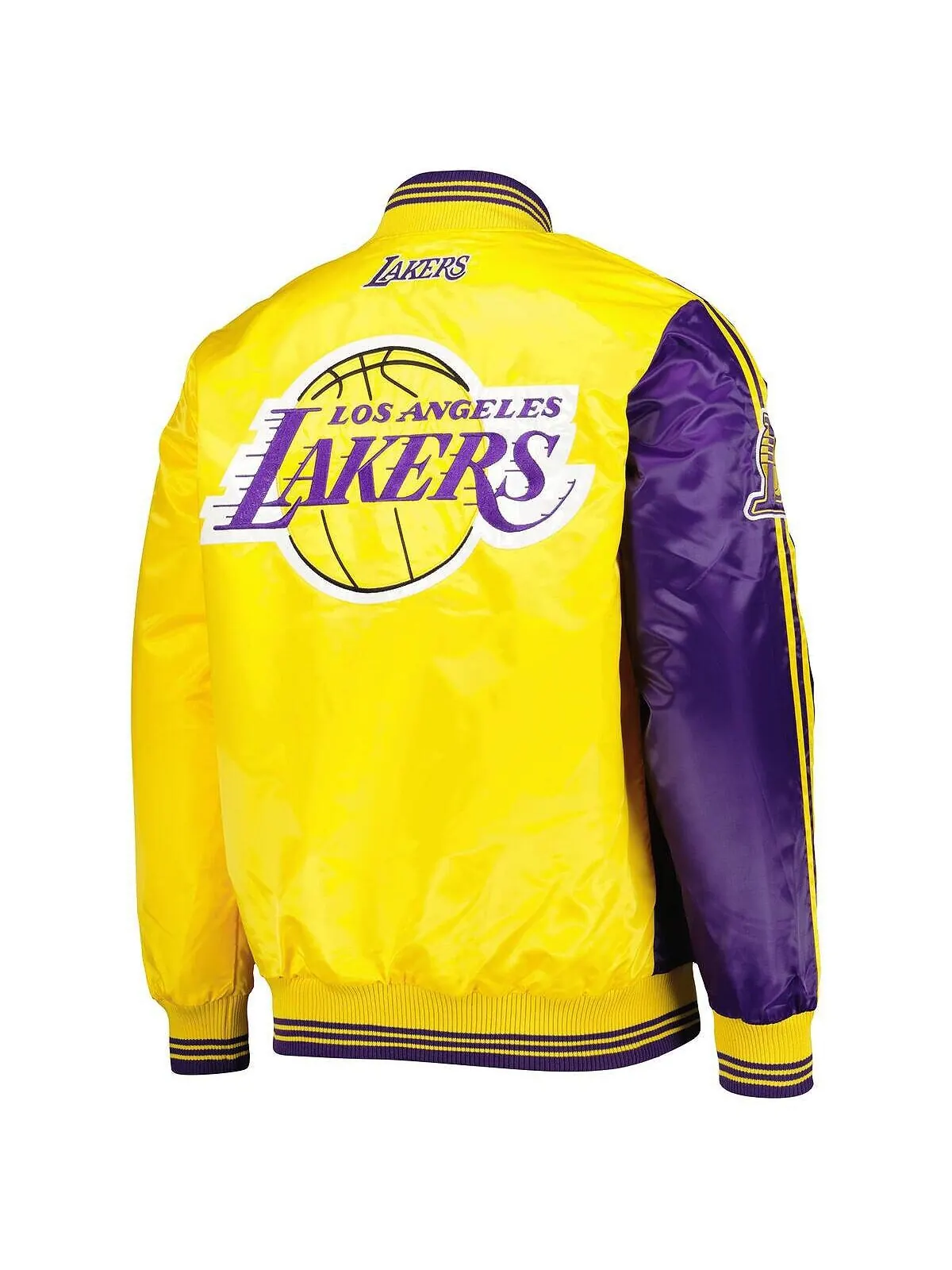 Мужская пурпурно-золотая куртка los angeles lakers fast break satin full-snap Starter — изображение 3 из 4