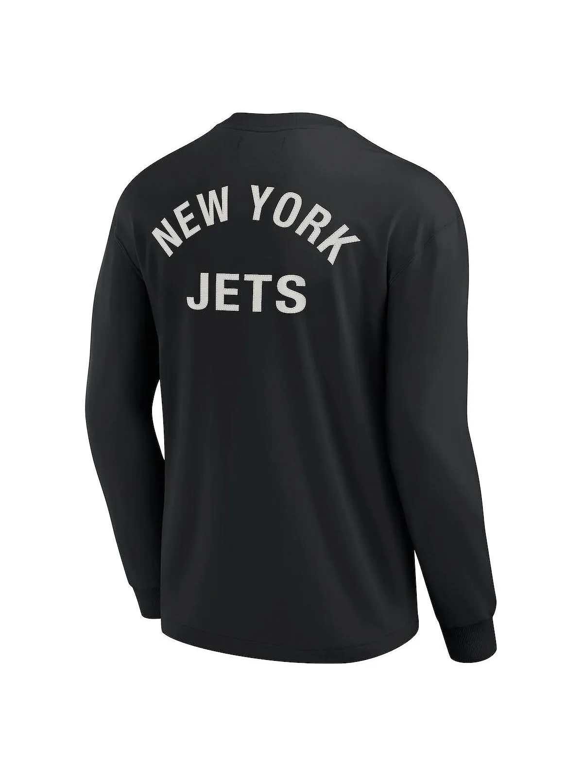 Черная супермягкая футболка с длинным рукавом для мужчин и женщин New York Jets Fanatics Signature — изображение 2 из 3