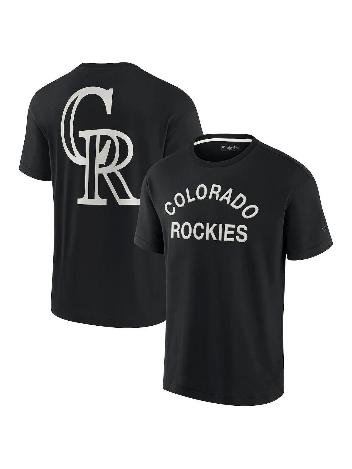 Черная мужская и женская супермягкая футболка Colorado Rockies с коротким рукавом Fanatics Signature — изображение 1 из 3