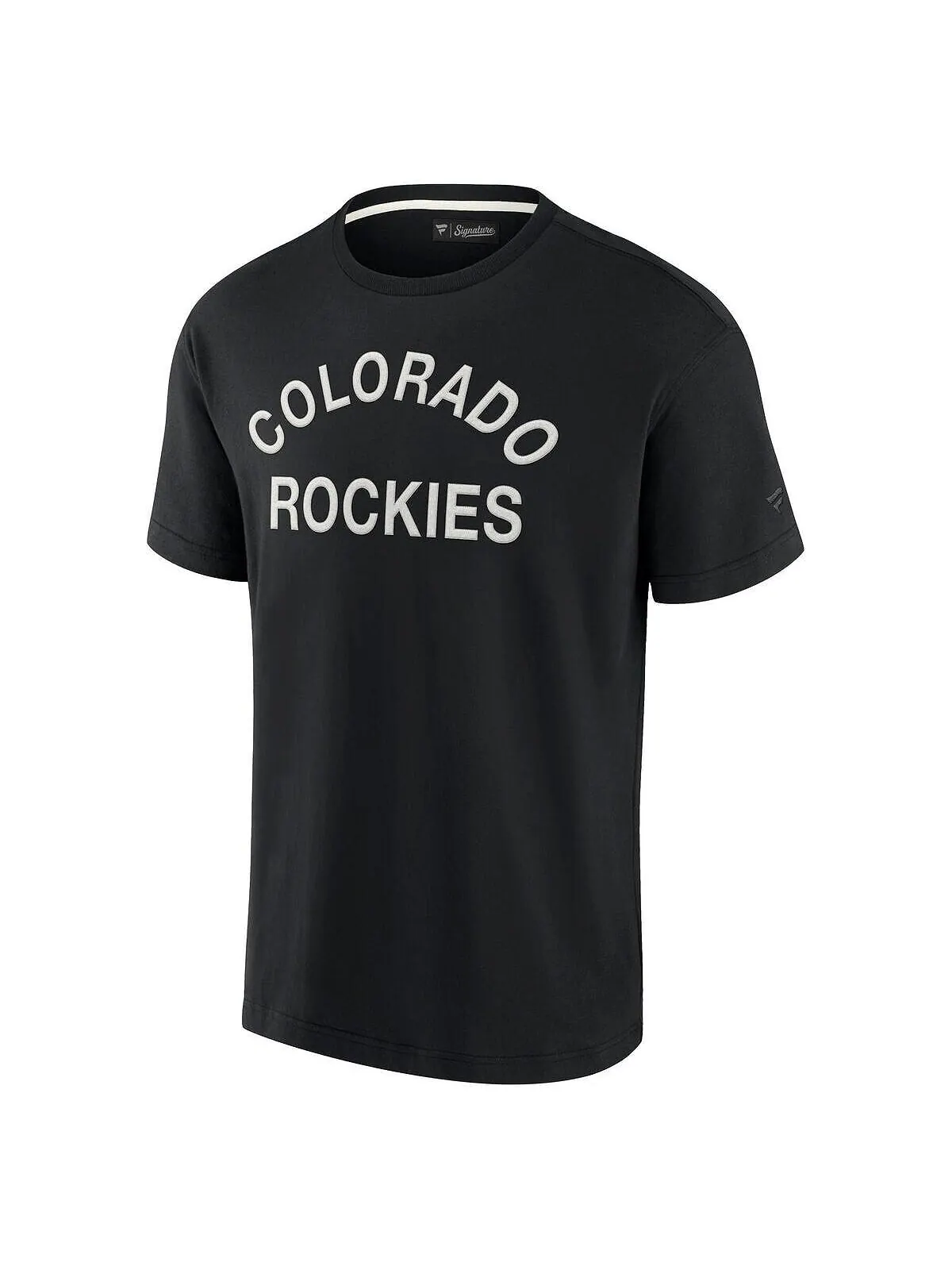 Черная мужская и женская супермягкая футболка Colorado Rockies с коротким рукавом Fanatics Signature — изображение 2 из 3