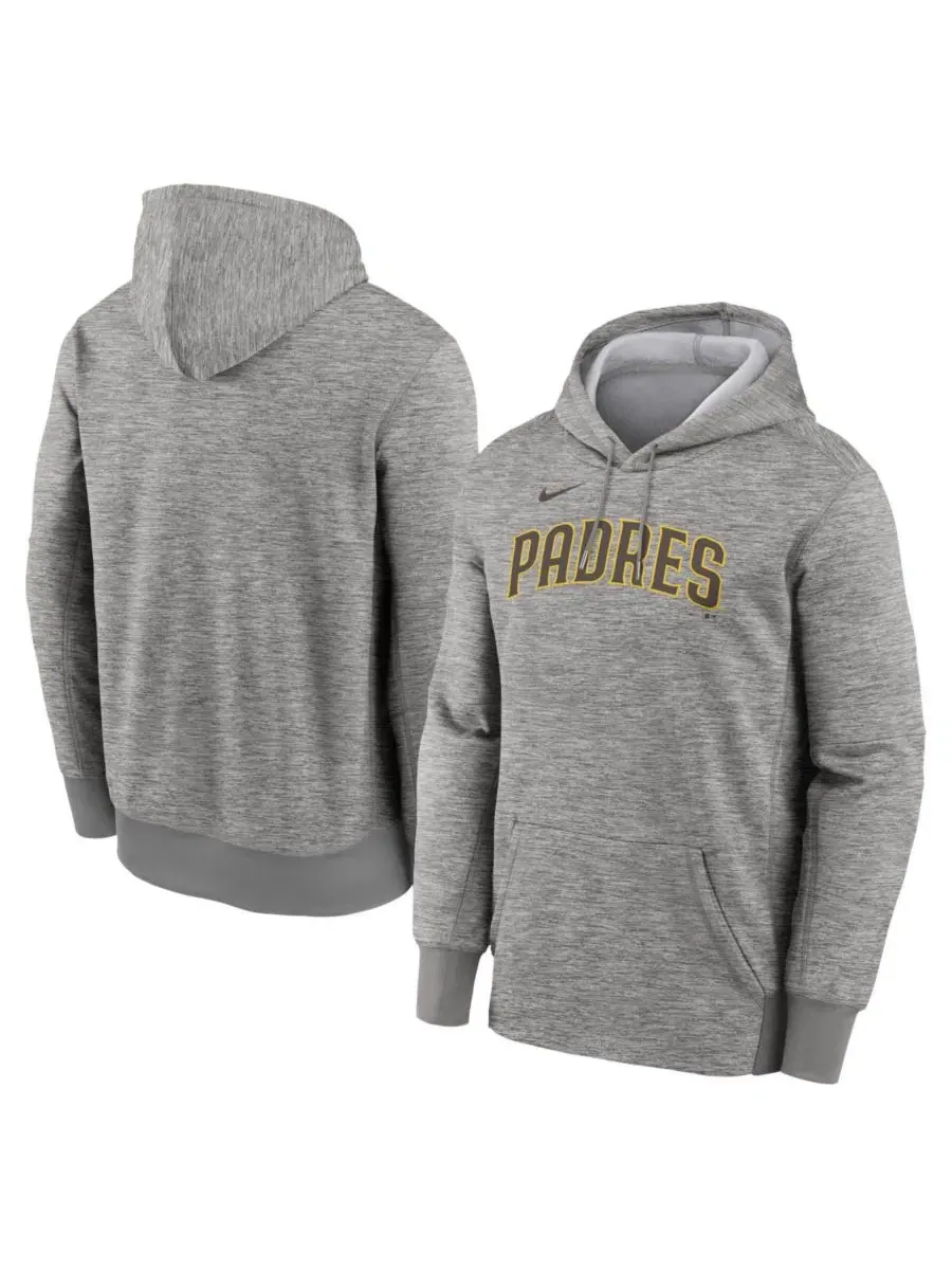 Мужская толстовка Therma серого цвета с логотипом San Diego Padres Nike — изображение 1 из 3, серый