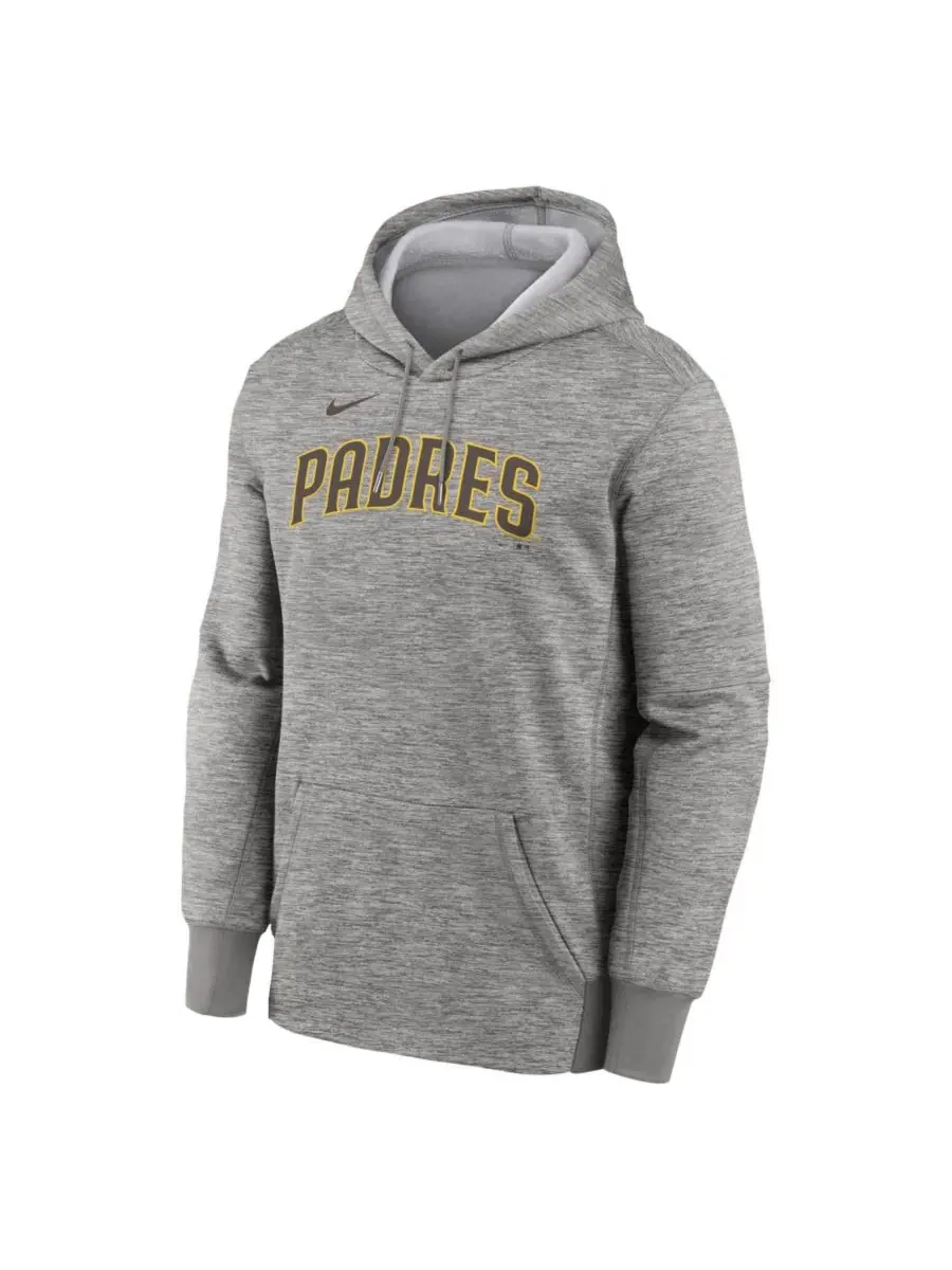 Мужская толстовка Therma серого цвета с логотипом San Diego Padres Nike — изображение 2 из 3, серый