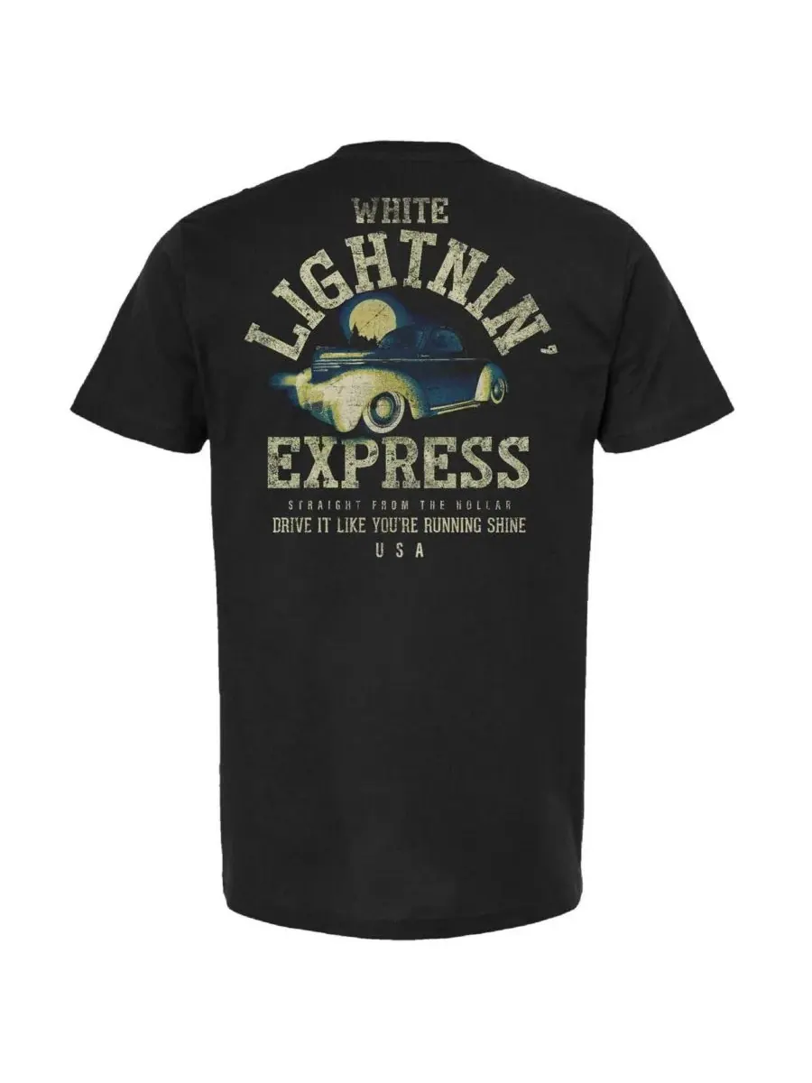 Checkered Flag Sports Мужская черная футболка NASCAR White Lightning Express — изображение 3 из 3, черный