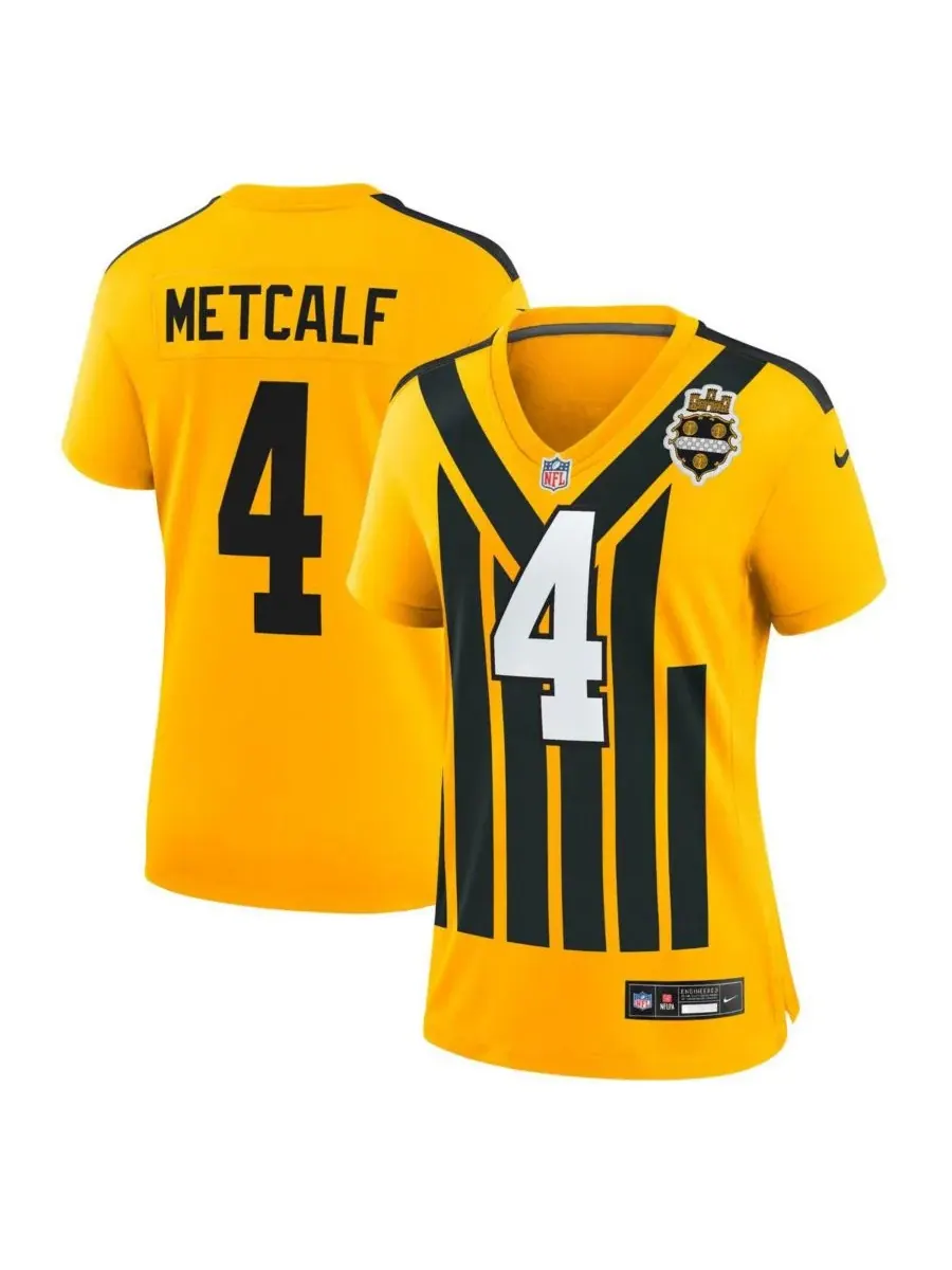 Женская золотая альтернативная игровая майка DK Metcalf команды Pittsburgh Steelers образца 1933 — изображение 1 из 3, золото