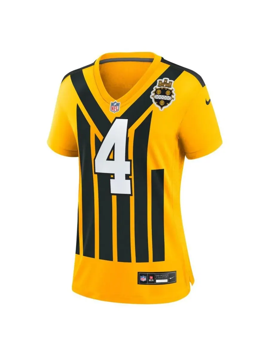 Женская золотая альтернативная игровая майка DK Metcalf команды Pittsburgh Steelers образца 1933 — изображение 2 из 3, золото