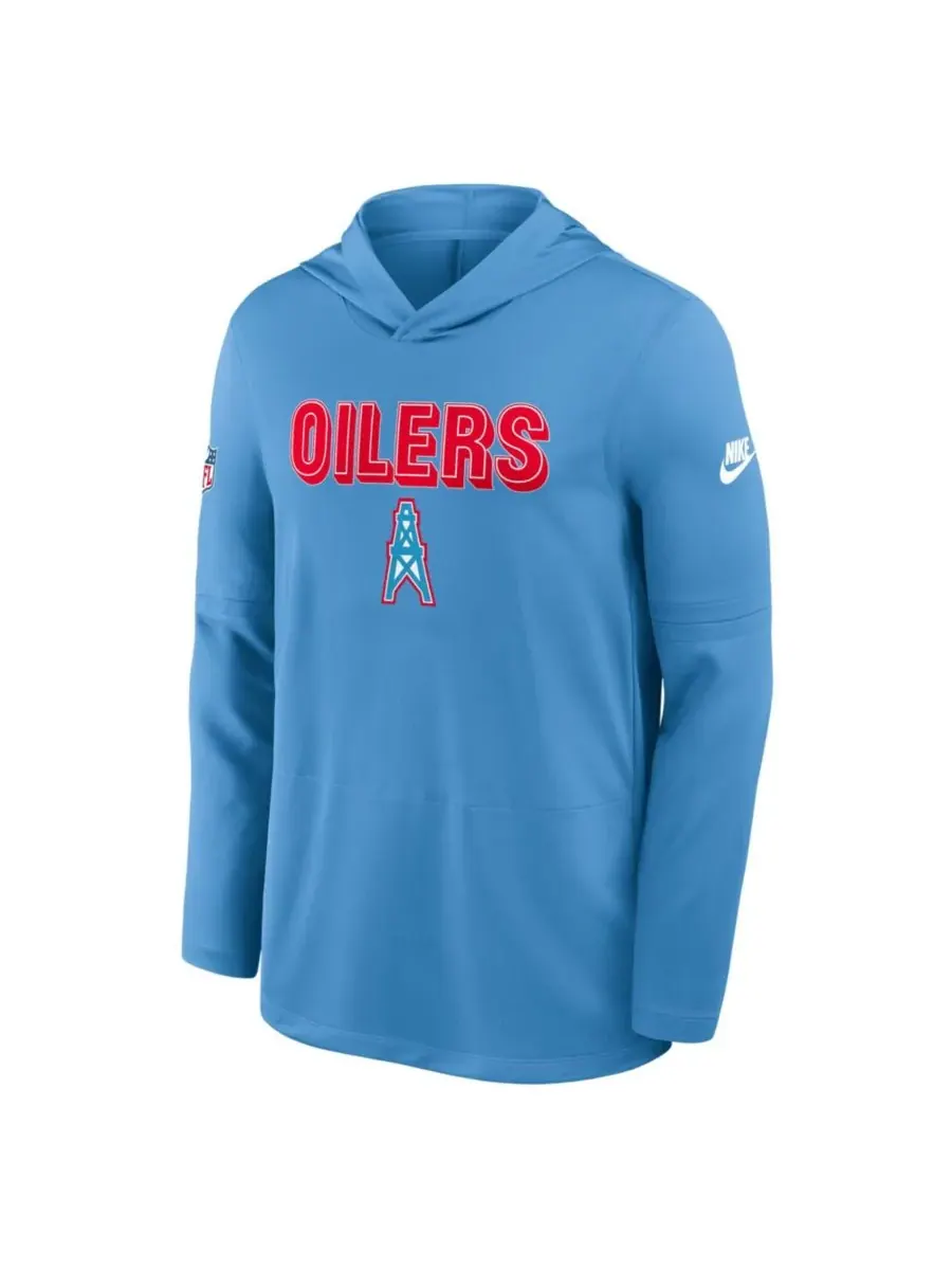 Nike Мужская светло-голубая толстовка с длинным рукавом Tennessee Titans Oilers Throwback Alt Pack — изображение 2 из 2
