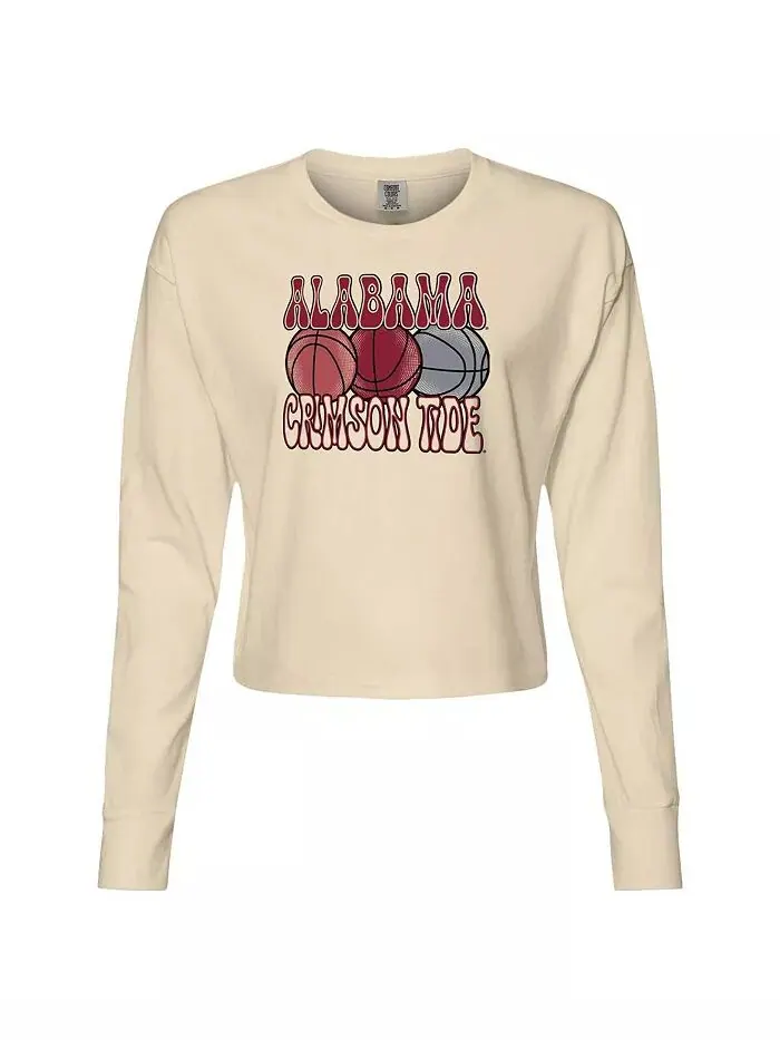 Женская баскетбольная футболка Natural Alabama Crimson Tide Comfort Colors с длинным рукавом Image — изображение 2 из 3