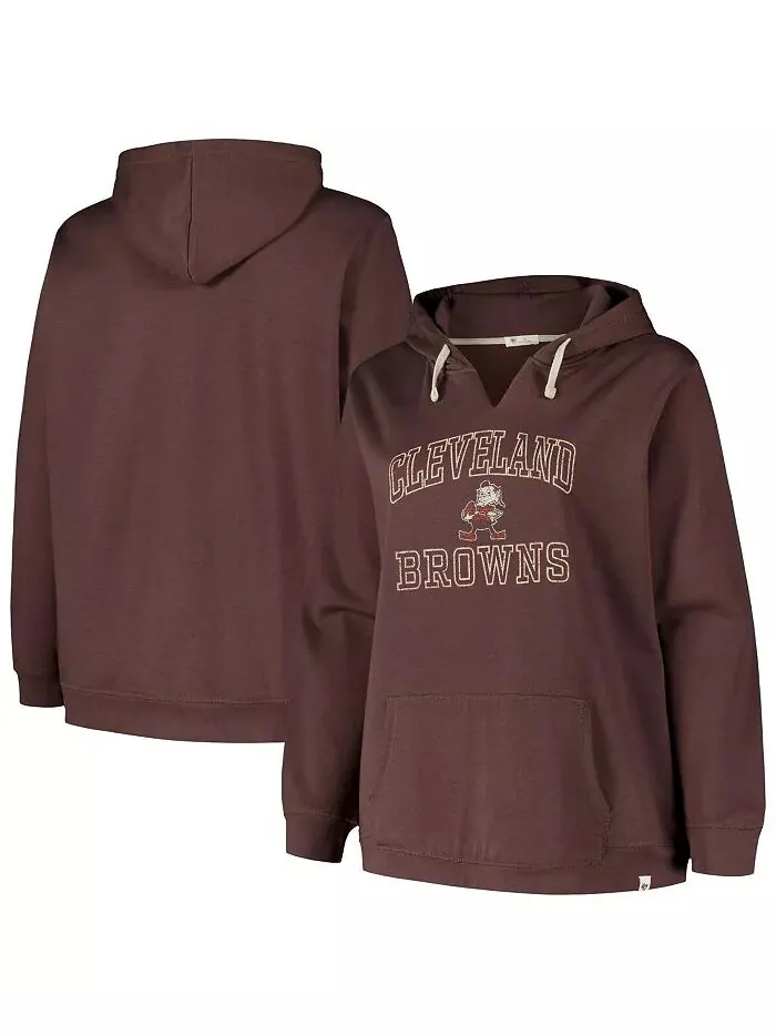 Женская толстовка с капюшоном коричневого цвета Cleveland Browns Kennedy Plus Size Profile — изображение 1 из 3