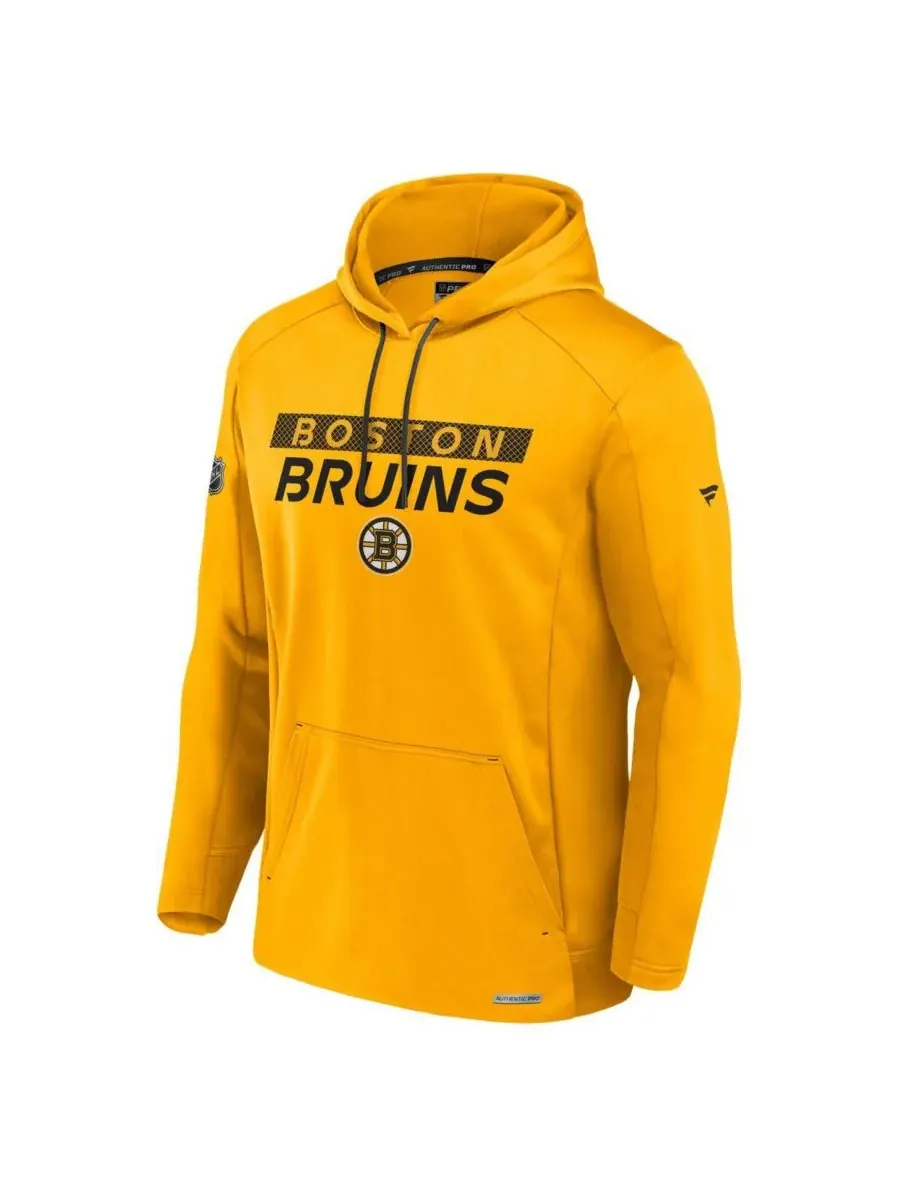 Мужская золотистая флисовая толстовка с капюшоном Boston Bruins Authentic Pro Rink Fanatics — изображение 2 из 3, золото