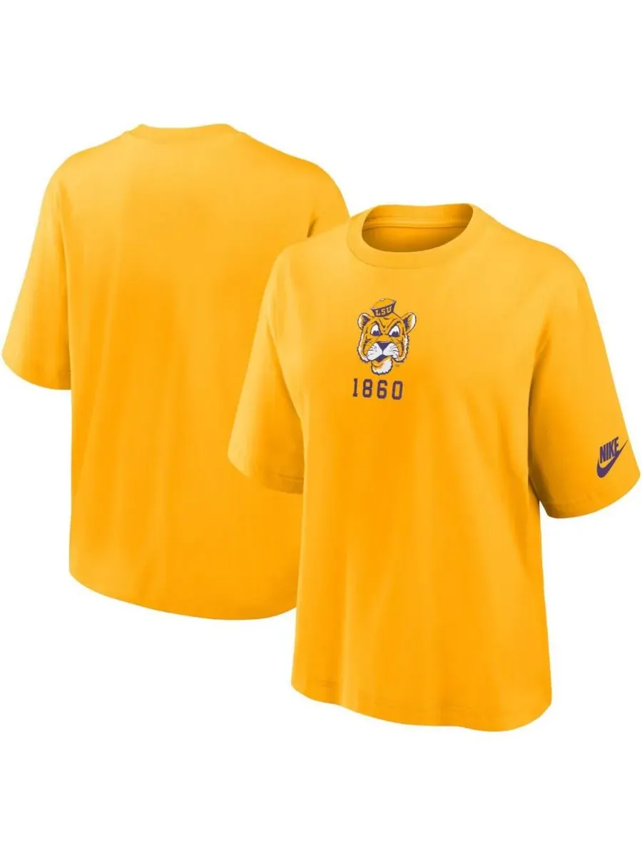 Женская золотая футболка свободного кроя LSU Tigers Legacy Established Nike — изображение 1 из 3, золото