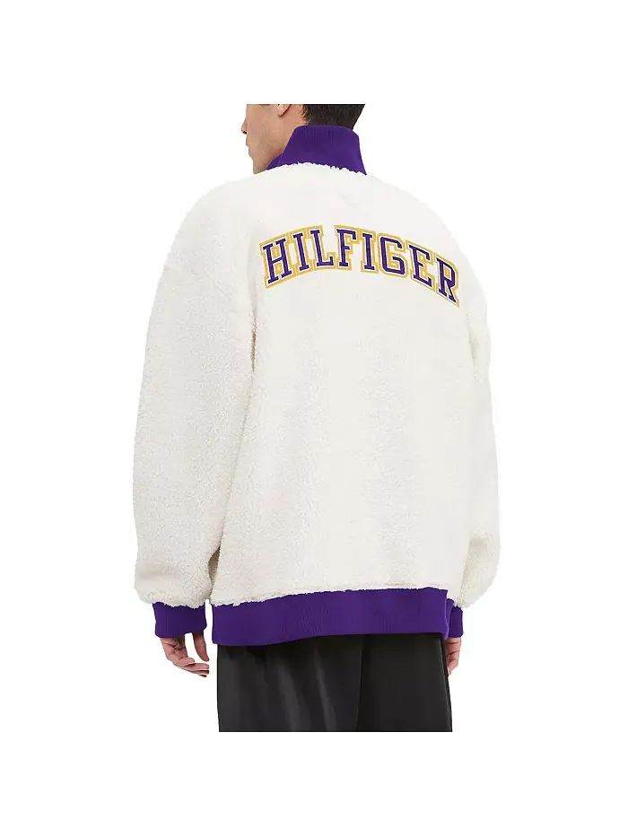 Мужская кремовая толстовка Minnesota Vikings Jordan Sherpa с молнией до середины груди Tommy — изображение 4 из 4