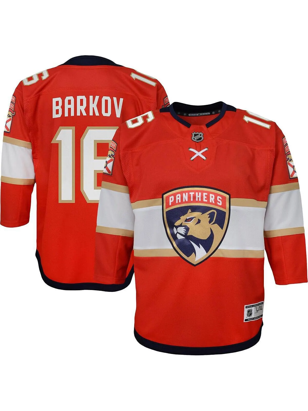 Big Boys and Girls Александр Барков Red Florida Panthers Домашняя копия капитана Джерси игрока — изображение 1 из 2, красный