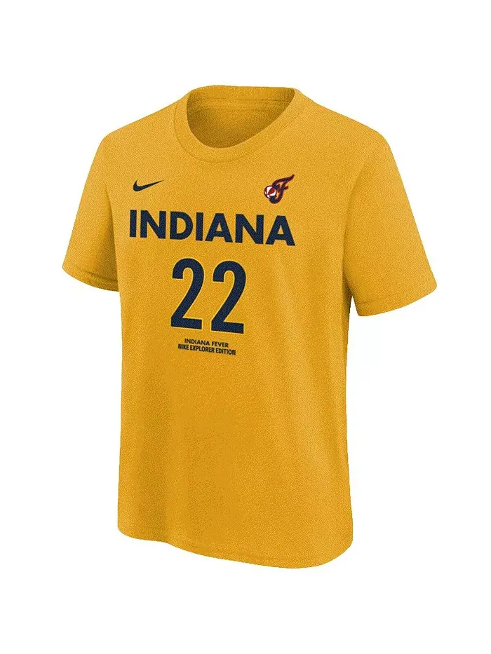 Футболка с именем и номером Caitlin Clark Indiana Fever золотая для подростков Nike — изображение 2 из 3