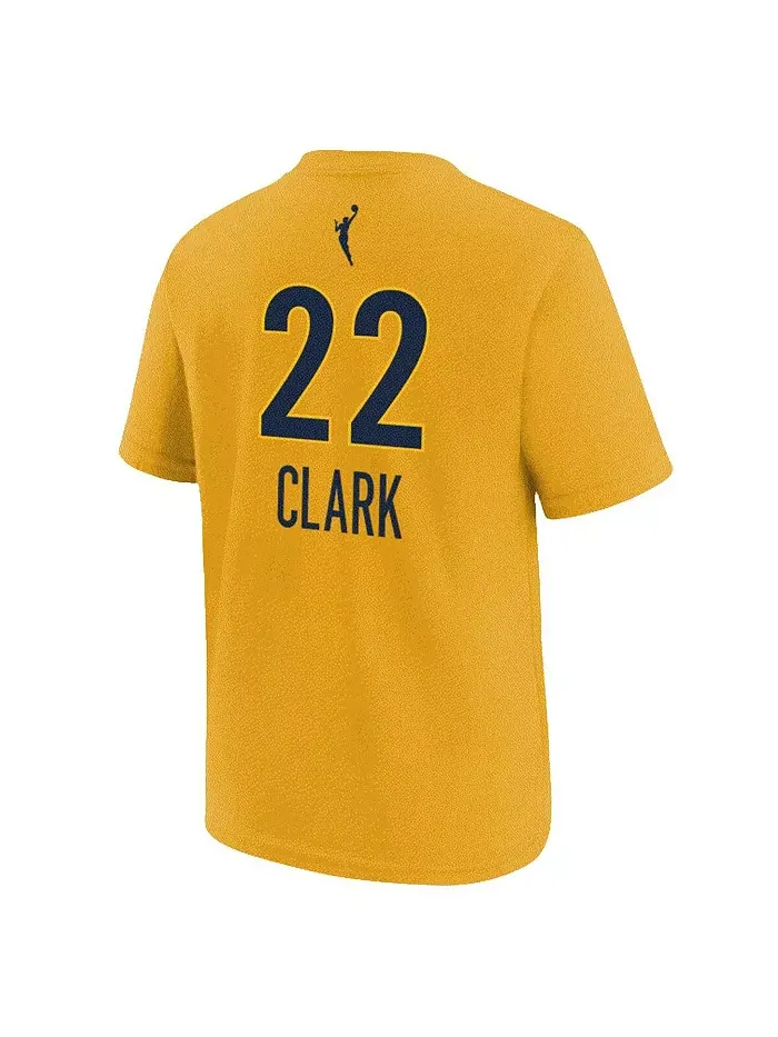 Футболка с именем и номером Caitlin Clark Indiana Fever золотая для подростков Nike — изображение 3 из 3