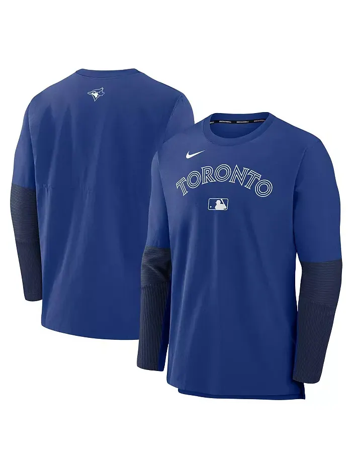 Мужская легкая трикотажная толстовка с капюшоном Authentic Collection Toronto Blue Jays в цвете — изображение 1 из 3