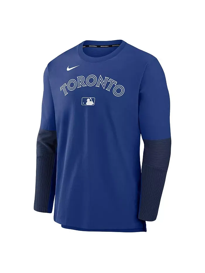 Мужская легкая трикотажная толстовка с капюшоном Authentic Collection Toronto Blue Jays в цвете — изображение 3 из 3
