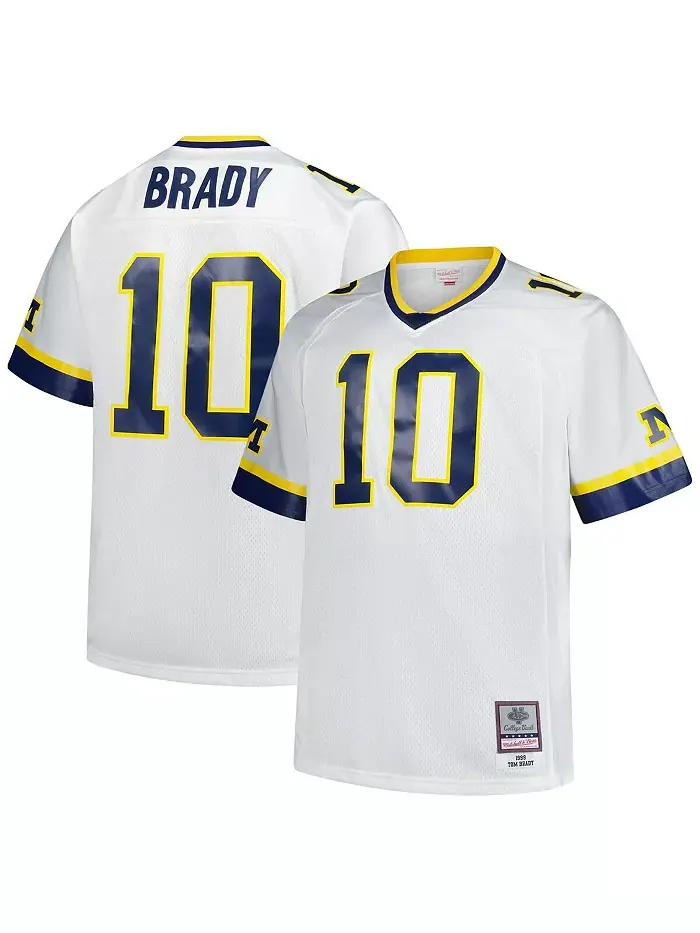 Мужская белая футболка Michigan Wolverines Legacy Тома Брэди Mitchell & Ness — изображение 1 из 3