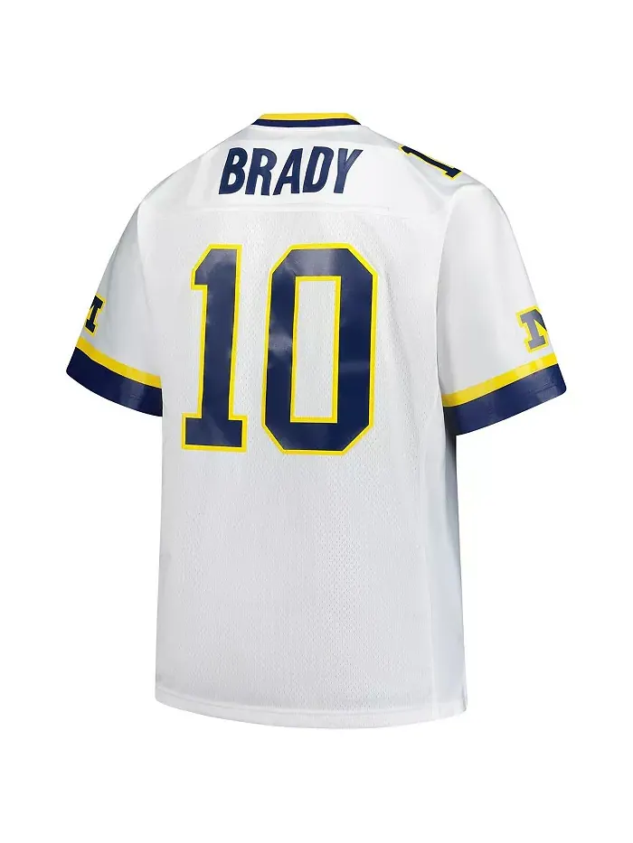 Мужская белая футболка Michigan Wolverines Legacy Тома Брэди Mitchell & Ness — изображение 2 из 3