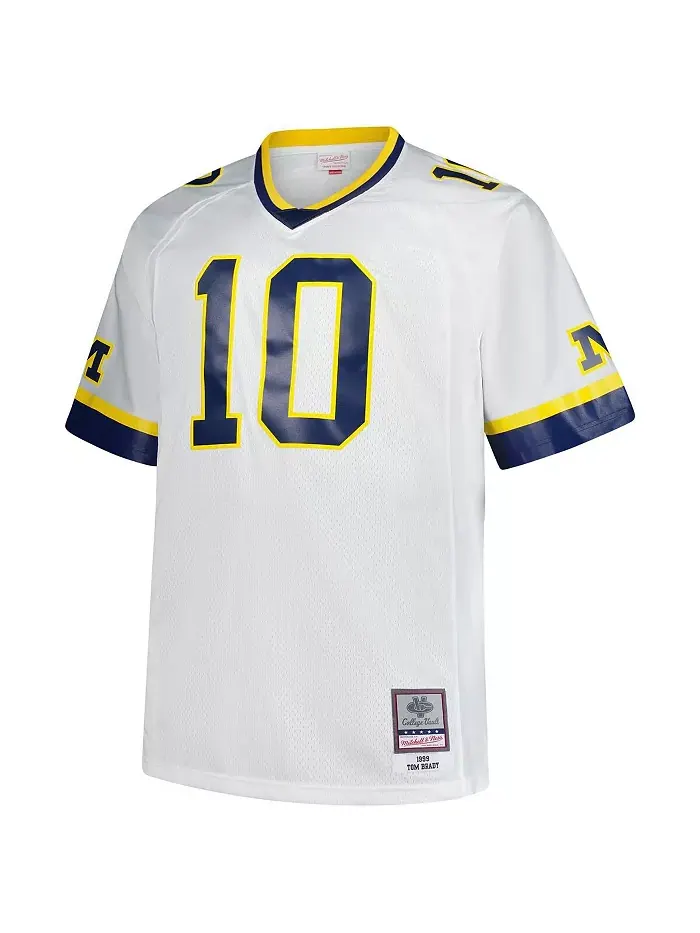 Мужская белая футболка Michigan Wolverines Legacy Тома Брэди Mitchell & Ness — изображение 3 из 3