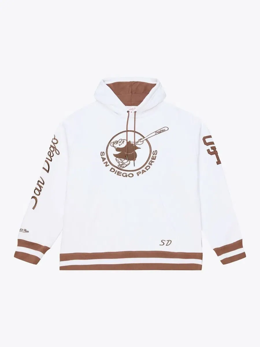 Флисовая худи Mitchell & Ness San Diego Padres Cooperstown Collection — изображение 1 из 4, белый