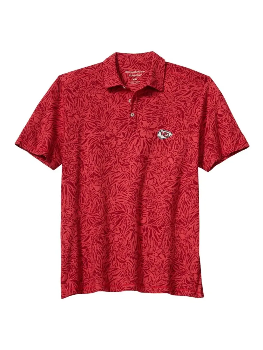 Поло из трикотажа с принтом Wild Hibiscus Kansas City Chiefs Tommy Bahama — изображение 1 из 1, красный
