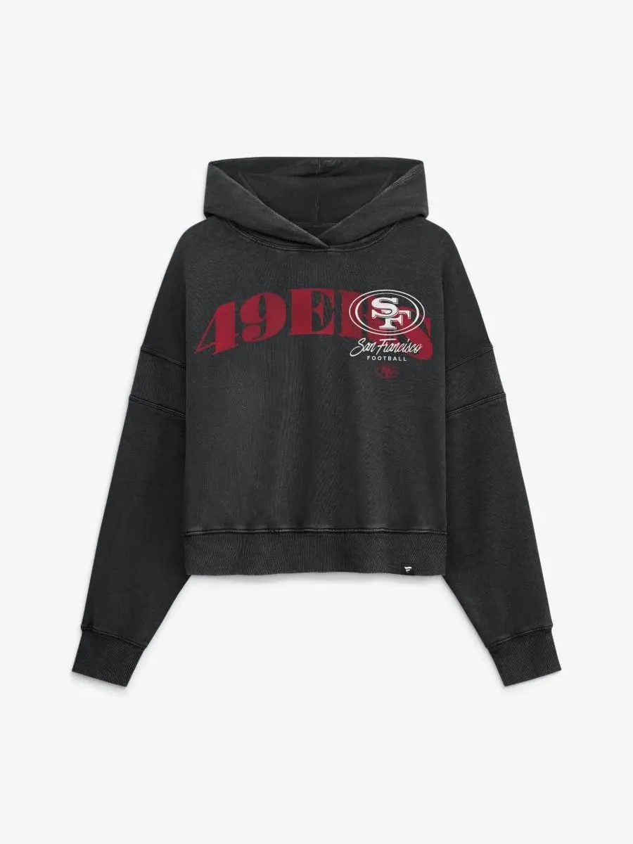 Женский худи с принтом San Francisco 49ers Counter Run, оверсайз Fanatics — изображение 1 из 4, черный