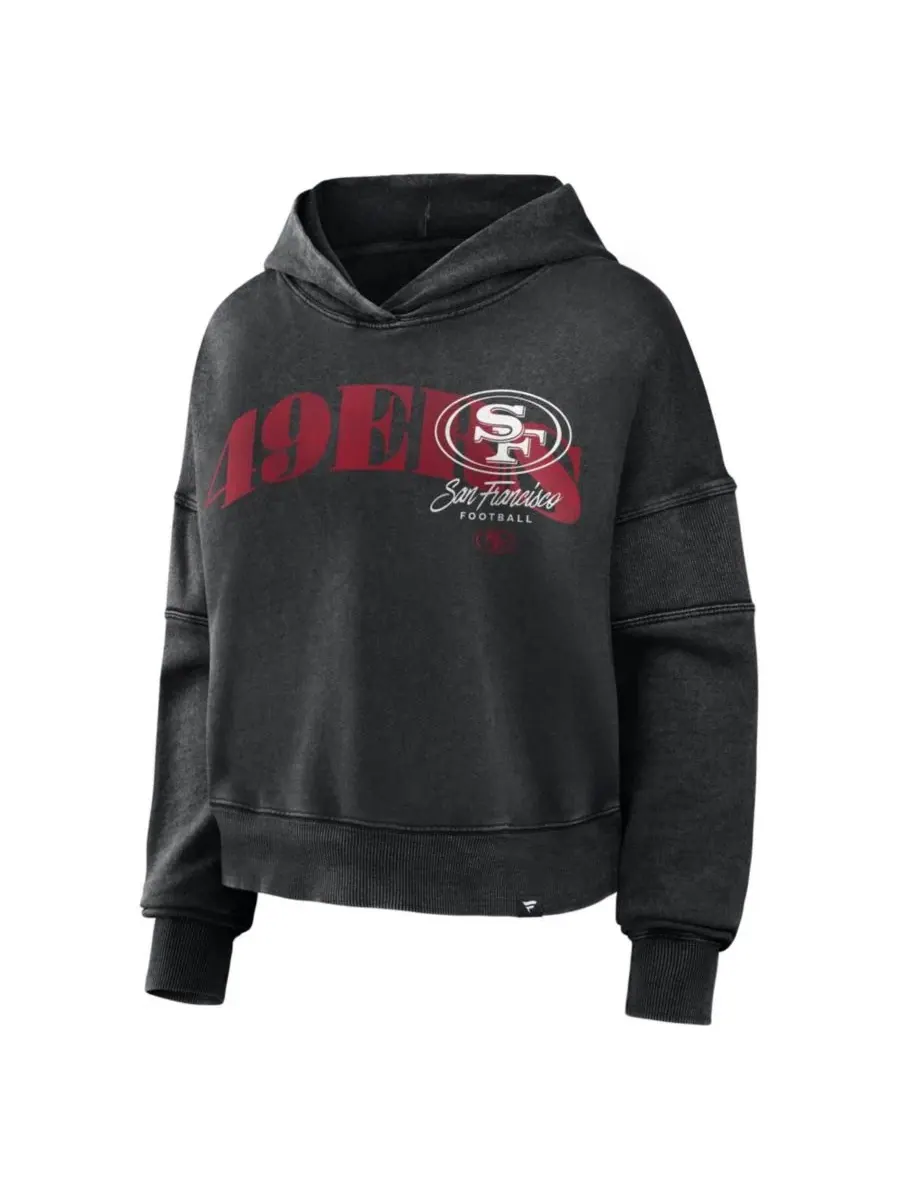 Женский худи с принтом San Francisco 49ers Counter Run, оверсайз Fanatics — изображение 2 из 4, черный