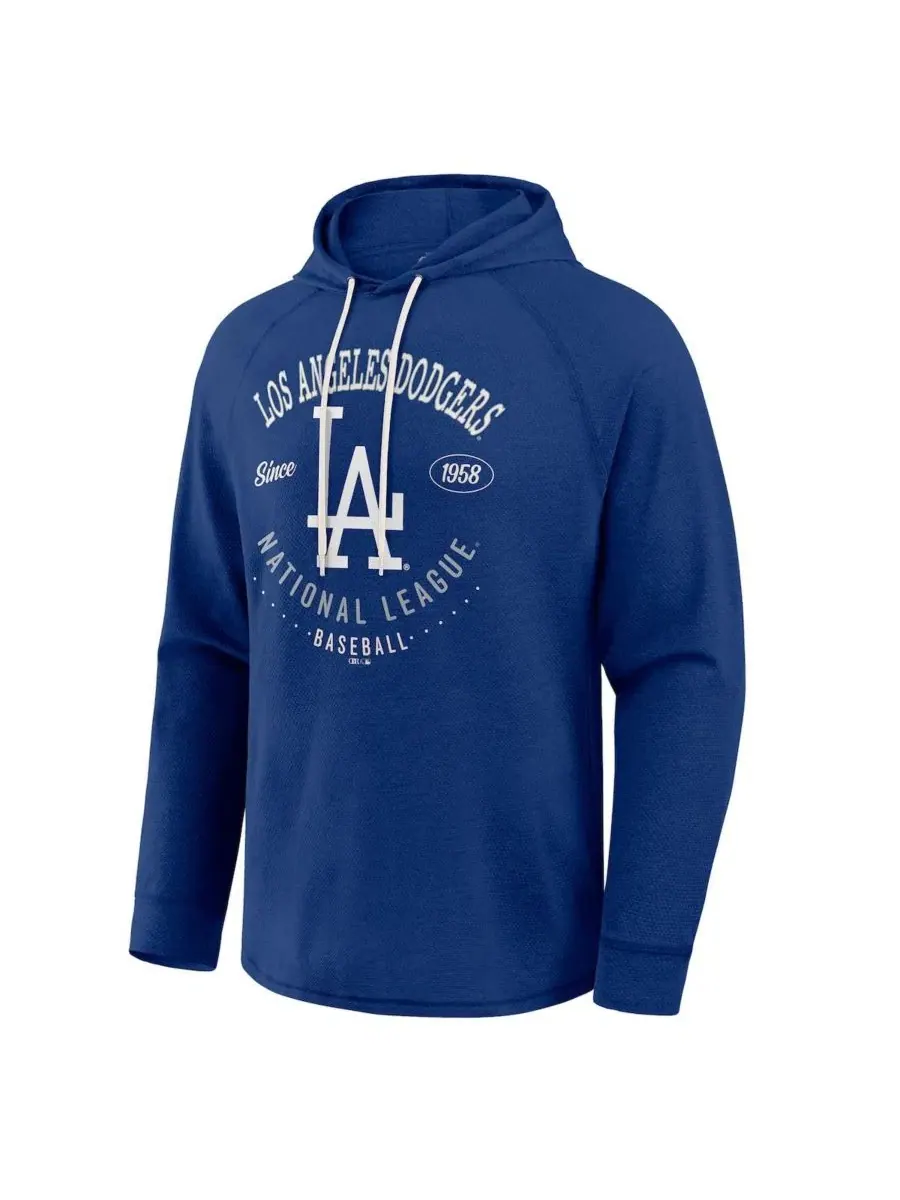 Лонгслив с капюшоном и рукавами реглан, с принтом, Los Angeles Dodgers Fanatics — изображение 2 из 5, королевский