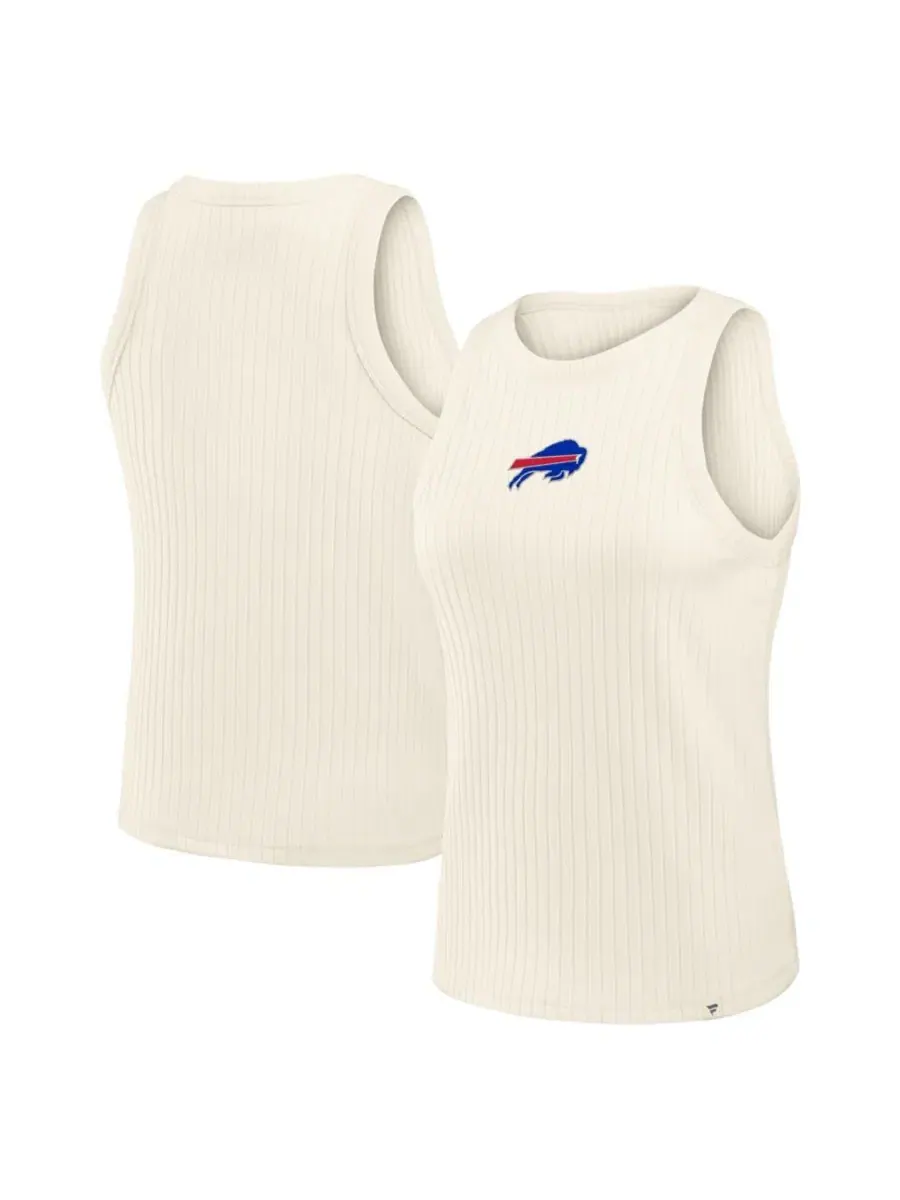 Женский топ-безрукавка с вышитым логотипом Buffalo Bills, трибленд Fanatics — изображение 1 из 3, бежевый