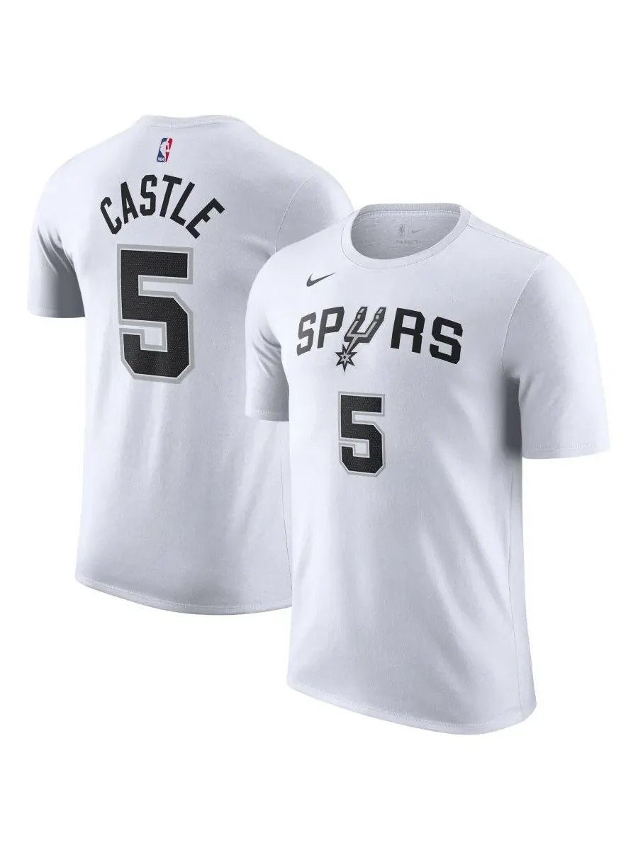 Футболка с именем и номером игрока Stephon Castle San Antonio Spurs Nike — изображение 1 из 3, белый