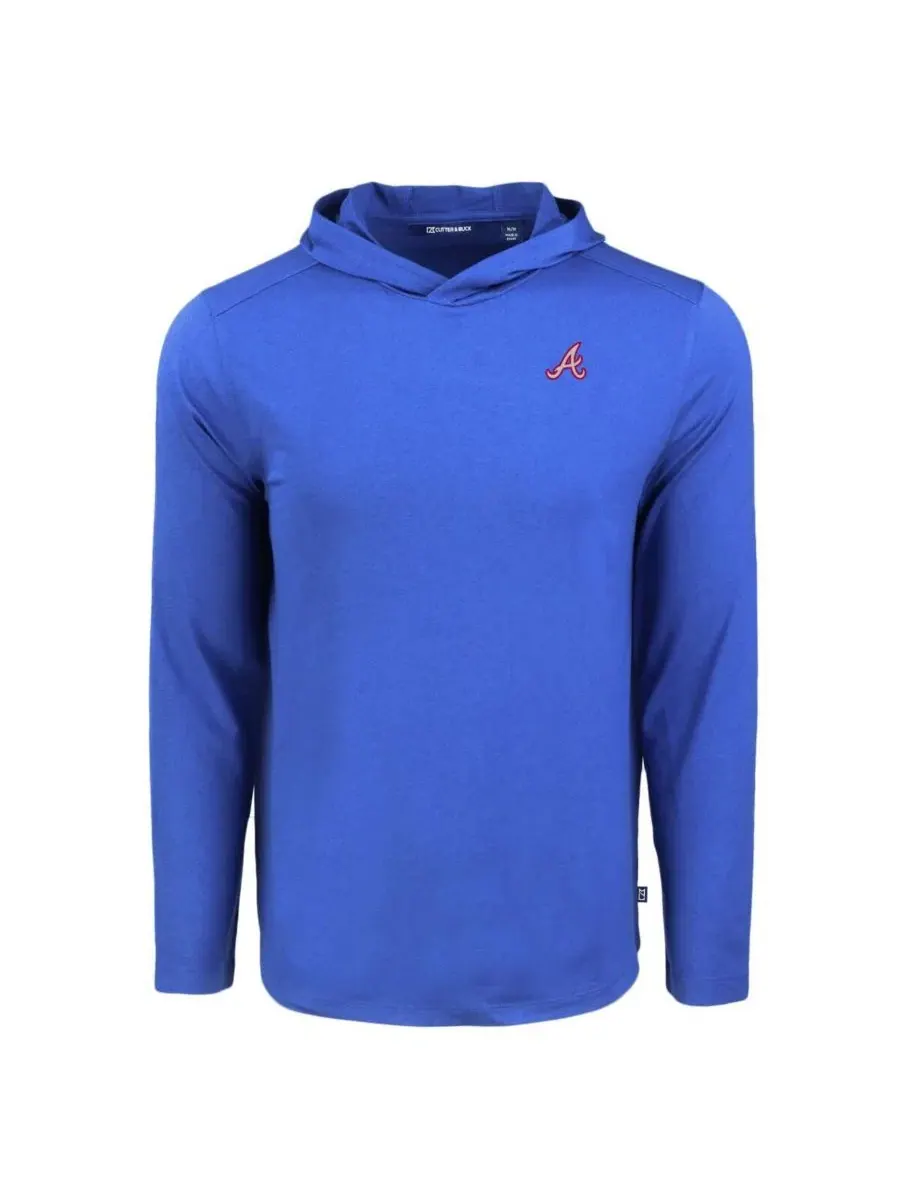 Лонгслив-худи с капюшоном Royal Atlanta Braves Coastline Epic Comfort Eco Cutter & Buck — изображение 2 из 3, королевский
