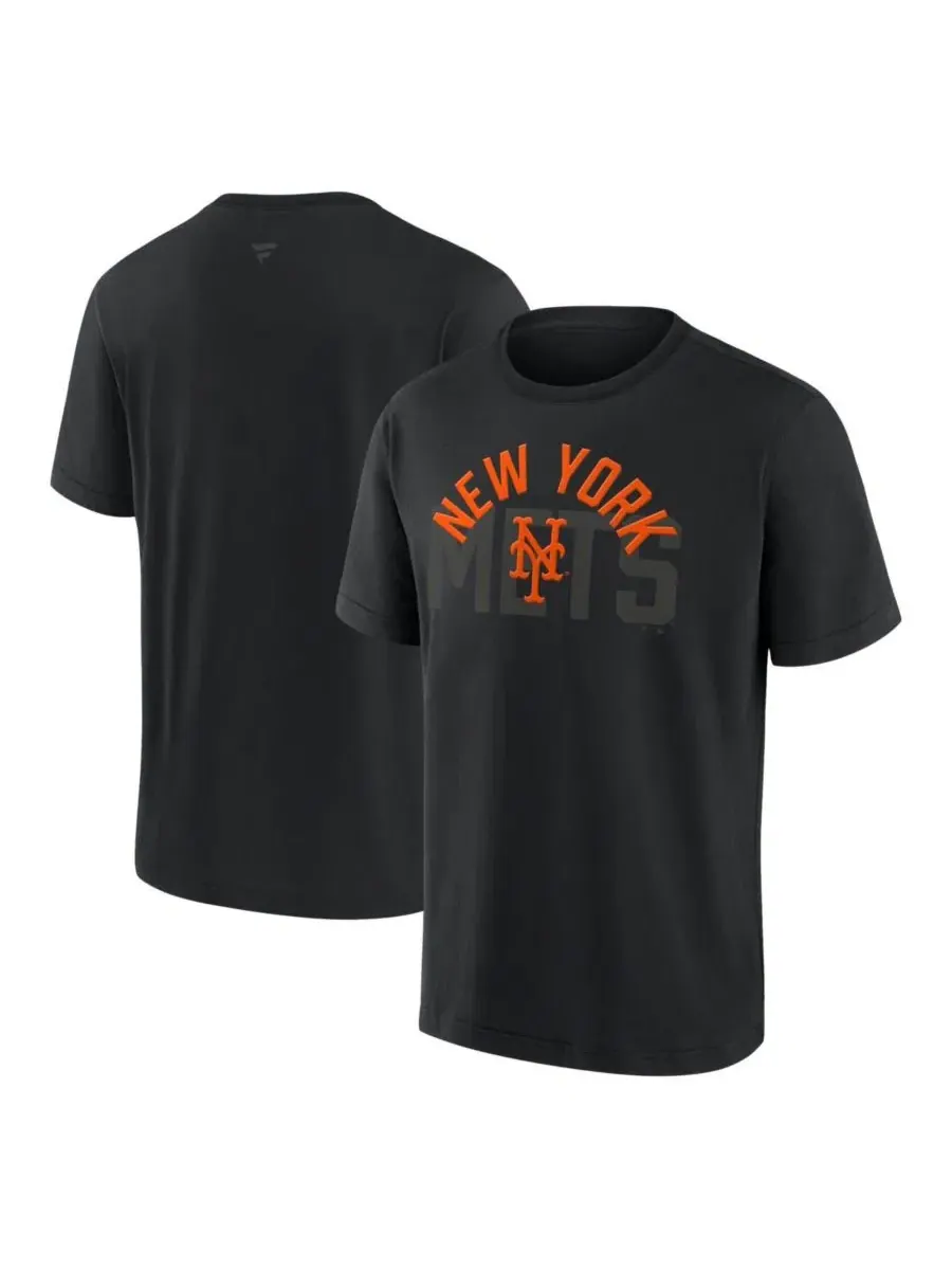 Футболка с длинным рукавом New York Mets Black Out Heavyweight Fanatics — изображение 1 из 3, черный