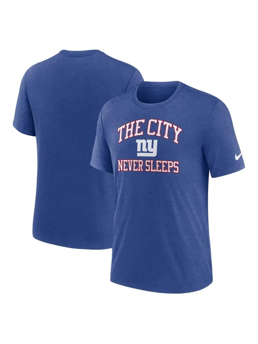 Футболка три-бленд с принтом The City Never Sleeps Nike — изображение 1 из 3, королевский
