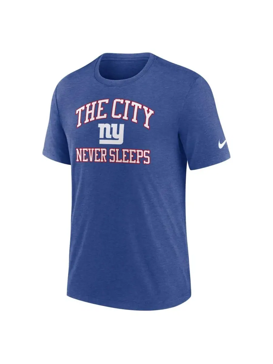 Футболка три-бленд с принтом The City Never Sleeps Nike — изображение 2 из 3, королевский