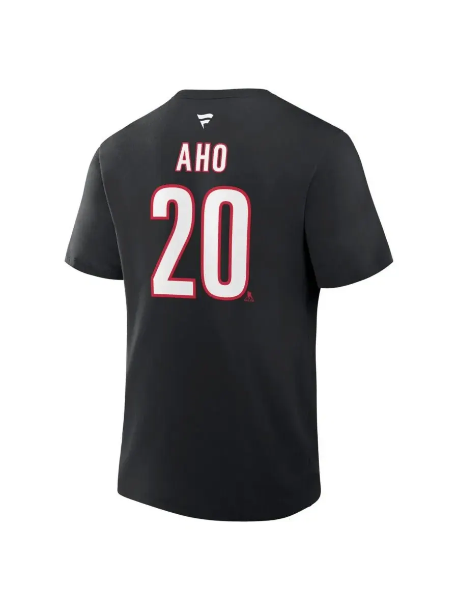 Футболка с принтом Sebastian Aho Fanatics — изображение 3 из 3, черный