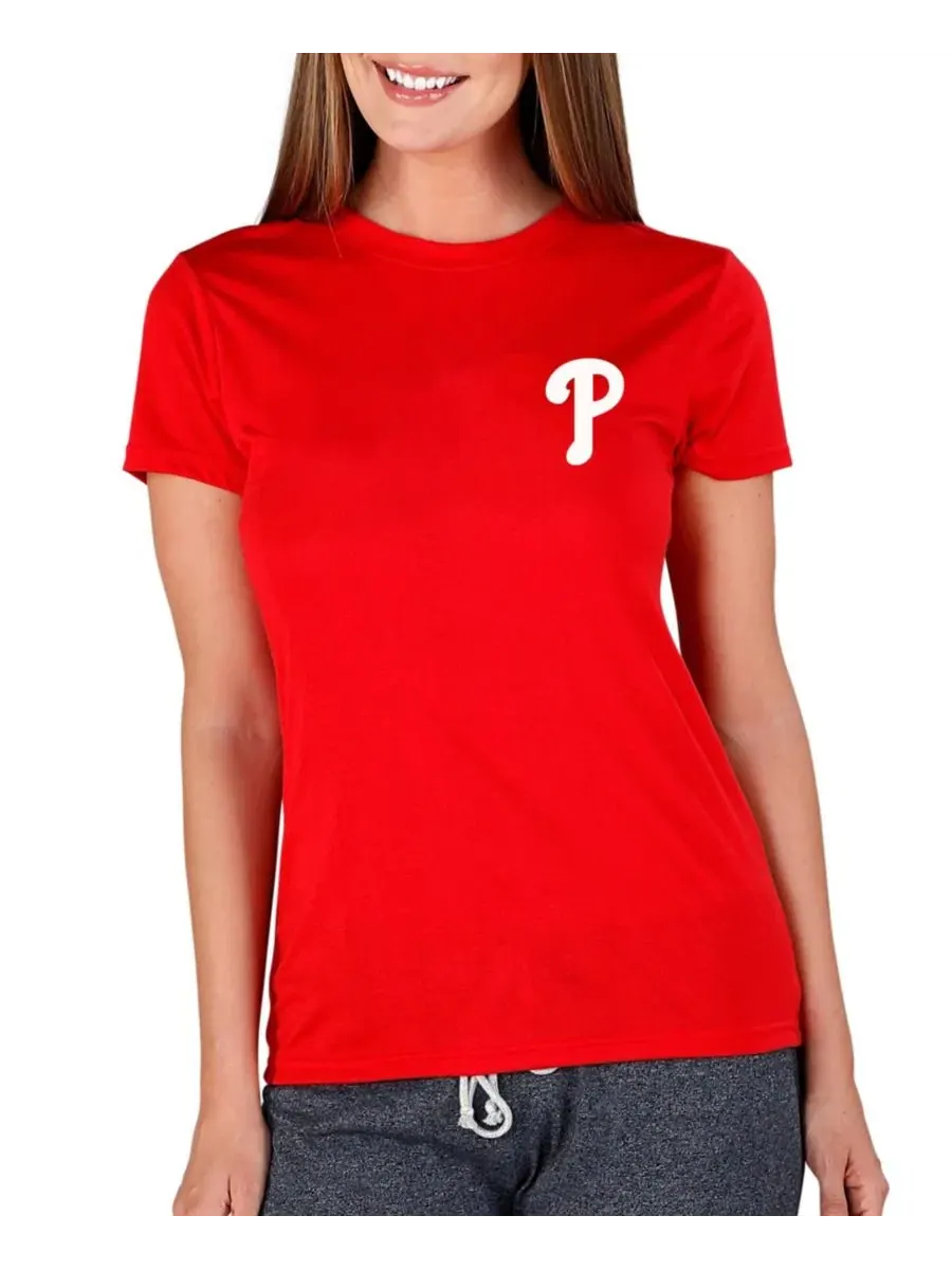 Женский топ с коротким рукавом Philadelphia Phillies Marathon Knit Concepts Sport — изображение 1 из 1, красный