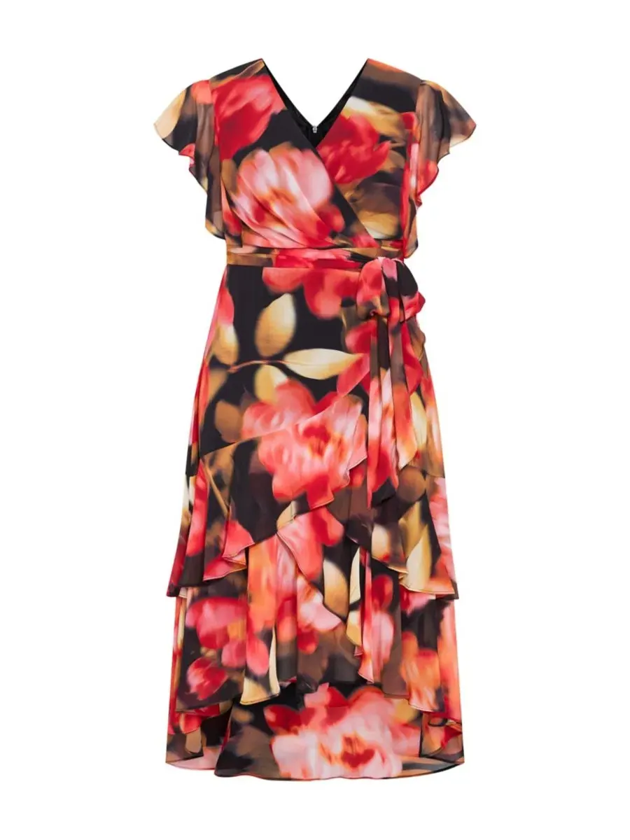 Платье макси с принтом Demure V-Neck Floral CITY CHIC, Lollita Floral — изображение 3 из 4