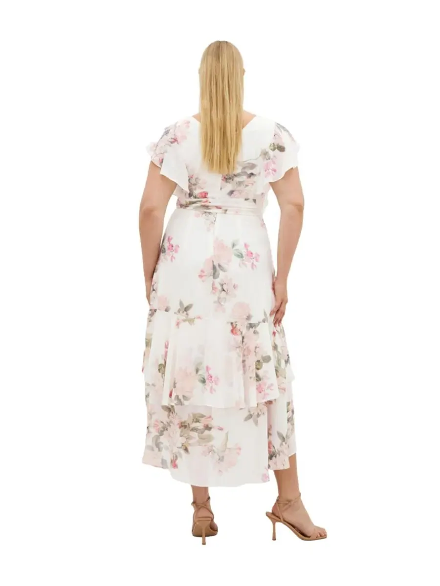 Платье макси с цветочным принтом, без рукавов, модель Demure V-Neck CITY CHIC, Delicate Fl — изображение 2 из 4