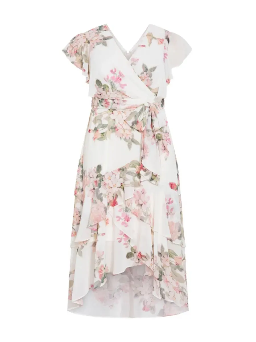 Платье макси с цветочным принтом, без рукавов, модель Demure V-Neck CITY CHIC, Delicate Fl — изображение 3 из 4
