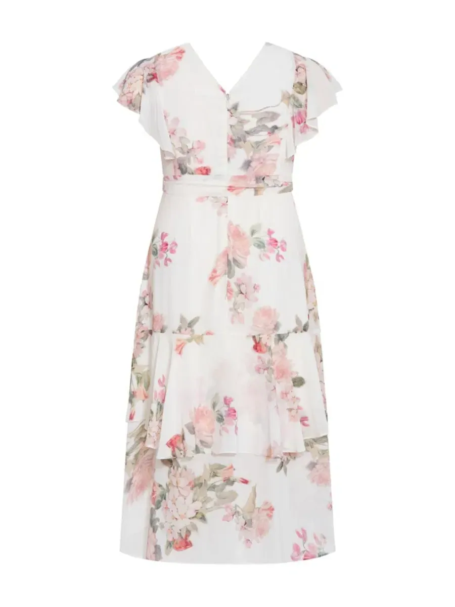 Платье макси с цветочным принтом, без рукавов, модель Demure V-Neck CITY CHIC, Delicate Fl — изображение 4 из 4
